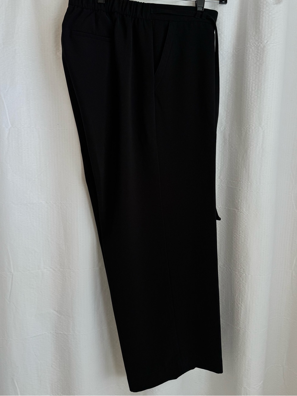 Talbots Wide Leg Cropped Black Pull-On Pants